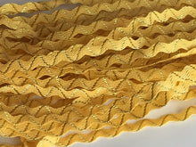 Load image into Gallery viewer, 1 yard GOLD Glitter Shine Quality Ric Rac Trim 6mm Wide Many Colours Zig Zag Braid Ricrac Trimming Rick Rack