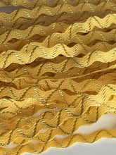 Load image into Gallery viewer, 1 yard GOLD Glitter Shine Quality Ric Rac Trim 6mm Wide Many Colours Zig Zag Braid Ricrac Trimming Rick Rack