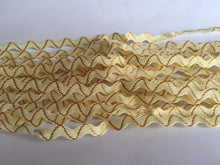 Load image into Gallery viewer, 1 yard CREAM Glitter Shine Quality Ric Rac Trim 6mm Wide Many Colours Zig Zag Braid Ricrac Trimming Rick Rack