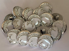 Load image into Gallery viewer, 10 20 Half Moon SILVER WHITE 15mm 21mm Wide Shank Quality Buttons Dresses Tops Coats Babies Blazers Shirt Sewing Craft