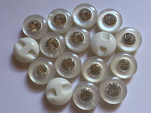 Load image into Gallery viewer, 10 20 40 WHITE Diamante Flat Quality Buttons 15mm Wide Dresses Tops Coats Babies Blazers Shirt Sewing Craft