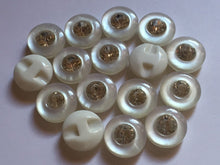 Load image into Gallery viewer, 10 20 40 WHITE Diamante Flat Quality Buttons 15mm Wide Dresses Tops Coats Babies Blazers Shirt Sewing Craft