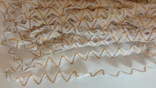 Load image into Gallery viewer, 1 yard WHITE GOLD Glitter Shine Quality Ric Rac Trim 6mm Wide Many Colours Zig Zag Braid Ricrac Trimming Rick Rack