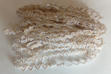 Load image into Gallery viewer, 1 yard WHITE GOLD Glitter Shine Quality Ric Rac Trim 6mm Wide Many Colours Zig Zag Braid Ricrac Trimming Rick Rack