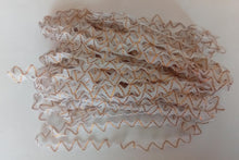 Load image into Gallery viewer, 1 yard WHITE GOLD Glitter Shine Quality Ric Rac Trim 6mm Wide Many Colours Zig Zag Braid Ricrac Trimming Rick Rack