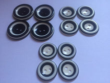Load image into Gallery viewer, 5 BLACK WHITE 22mm 26mm 31mm Wide Beautiful Buttons for Sewing Craft Cards Coat Shirt Jacket