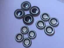 Load image into Gallery viewer, 5 BLACK WHITE 22mm 26mm 31mm Wide Beautiful Buttons for Sewing Craft Cards Coat Shirt Jacket