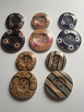 Load image into Gallery viewer, 3 5 10 SMALL LARGE Wooden Buttons Sewing Craft 31mm 38mm wide 4 holes