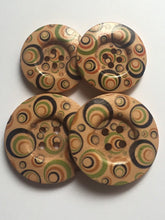 Load image into Gallery viewer, 3 5 10 SMALL LARGE Wooden Buttons Sewing Craft 31mm 38mm wide 4 holes