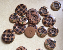 Load image into Gallery viewer, 3 5 10 SMALL LARGE Wooden Buttons Sewing Craft 31mm 38mm wide 4 holes