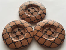 Load image into Gallery viewer, 3 5 10 SMALL LARGE Wooden Buttons Sewing Craft 31mm 38mm wide 4 holes