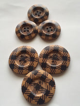 Load image into Gallery viewer, 3 5 10 SMALL LARGE Wooden Buttons Sewing Craft 31mm 38mm wide 4 holes