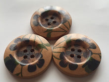 Load image into Gallery viewer, 3 5 10 SMALL LARGE Wooden Buttons Sewing Craft 31mm 38mm wide 4 holes