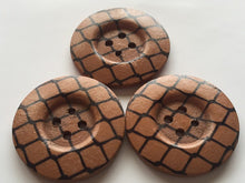 Load image into Gallery viewer, 3 5 10 SMALL LARGE Wooden Buttons Sewing Craft 31mm 38mm wide 4 holes