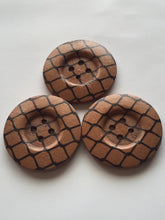 Load image into Gallery viewer, 3 5 10 SMALL LARGE Wooden Buttons Sewing Craft 31mm 38mm wide 4 holes