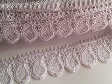 Load image into Gallery viewer, 1 yard WHITE OFF WHITE LIGHT YELLOW Lace Trims 48mm 50mm Wide Embroidered Guipure Trimmings Cardmaking Wedding Home Decor Sewing Craft Projects
