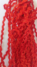 Load image into Gallery viewer, 1 yard RED GOLD Or RED SILVER Glitter Shine Quality Ric Rac Trim 6mm Wide Many Colours Zig Zag Braid Ricrac Trimming Rick Rack