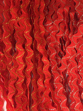 Load image into Gallery viewer, 1 yard RED GOLD Or RED SILVER Glitter Shine Quality Ric Rac Trim 6mm Wide Many Colours Zig Zag Braid Ricrac Trimming Rick Rack