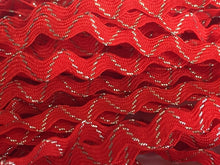 Load image into Gallery viewer, 1 yard RED GOLD Or RED SILVER Glitter Shine Quality Ric Rac Trim 6mm Wide Many Colours Zig Zag Braid Ricrac Trimming Rick Rack
