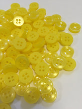 Load image into Gallery viewer, 50 100 YELLOW Quality Buttons Shirt Sewing Craft 12mm Wide More Colours Also Available