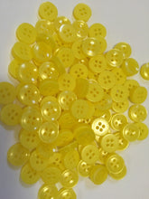 Load image into Gallery viewer, 50 100 YELLOW Quality Buttons Shirt Sewing Craft 12mm Wide More Colours Also Available