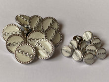 Load image into Gallery viewer, 5 CHAIN ACROSS IVORY WHITE Shank Buttons 12mm 22mm Wide Dresses Tops Coats Babies Blazers Shirt Sewing Craft Different Colours
