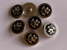 Load image into Gallery viewer, 1 Silver FLOWER Shank Buttons 22mm Wide Dresses Tops Coats Babies Blazers Shirt Sewing Craft