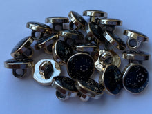 Load image into Gallery viewer, 10 20 BRONZE Flower On Black Shank Quality Buttons 11mm Wide Dresses Tops Coats Babies Blazers Shirt Sewing Craft