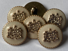 Load image into Gallery viewer, 5 Cream Shank Buttons 22mm Wide Dresses Tops Coats Babies Blazers Shirt Sewing Art Craft