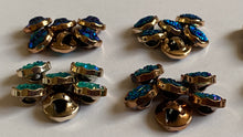 Load image into Gallery viewer, 5 Shine Gold Diamante Shank Buttons 13mm Wide Dresses Tops Coats Babies Blazers Shirt Sewing Art Craft Different Colours