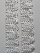 Load image into Gallery viewer, 1 yard WHITE #5 Lace Trims 50mm Wide Embroidered Guipure Trimmings Cardmaking Wedding Home Decor Sewing Craft Projects