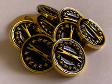 Load image into Gallery viewer, 1 GOLD ShanK Buttons 22mm Wide Dresses Tops Coats Babies Blazers Shirt Sewing Craft