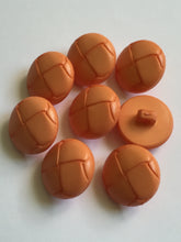 Load image into Gallery viewer, 1 ORANGE LEATHER FOOTBALL Look Alike Shank Buttons 20mm Wide Dresses Tops Coats Babies Blazers Shirt Sewing Craft