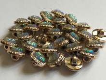 Load image into Gallery viewer, 10 Shine Gold Diamante Shank Buttons 12mm Wide Dresses Tops Coats Babies Blazers Shirt Sewing Art Craft