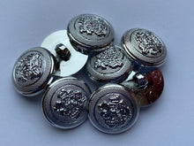 Load image into Gallery viewer, 1 Silver Shank Buttons 22mm Wide Dresses Tops Coats Babies Blazers Shirt Sewing Craft