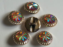 Load image into Gallery viewer, 1 Shine Diamante Shank Buttons 25mm Wide Dresses Tops Coats Babies Blazers Shirt Sewing Art Craft