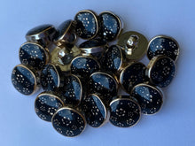 Load image into Gallery viewer, 10 20 BRONZE Flower On Black Shank Quality Buttons 11mm Wide Dresses Tops Coats Babies Blazers Shirt Sewing Craft