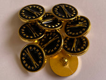 Load image into Gallery viewer, 1 GOLD ShanK Buttons 22mm Wide Dresses Tops Coats Babies Blazers Shirt Sewing Craft
