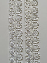 Load image into Gallery viewer, 1 yard WHITE #3 Lace Trims 52mm Wide Embroidered Guipure Trimmings Cardmaking Wedding Home Decor Sewing Craft Projects