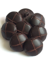 Load image into Gallery viewer, 1 BROWN LEATHER FOOTBALL Look Alike Shank Buttons 20mm Wide Dresses Tops Coats Babies Blazers Shirt Sewing Craft