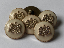 Load image into Gallery viewer, 5 Cream Shank Buttons 22mm Wide Dresses Tops Coats Babies Blazers Shirt Sewing Art Craft