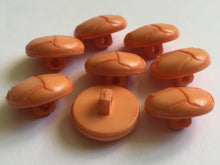 Load image into Gallery viewer, 1 ORANGE LEATHER FOOTBALL Look Alike Shank Buttons 20mm Wide Dresses Tops Coats Babies Blazers Shirt Sewing Craft