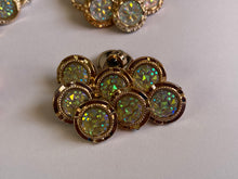 Load image into Gallery viewer, 10 Shine Gold Diamante Shank Buttons 13mm Wide Dresses Tops Coats Babies Blazers Shirt Sewing Art Craft