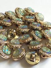 Load image into Gallery viewer, 10 Shine Gold Diamante Shank Buttons 12mm Wide Dresses Tops Coats Babies Blazers Shirt Sewing Art Craft