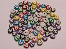 Load image into Gallery viewer, 20 50 100 MIXED Triangle Top Round Bottom 12mm Wide Buttons Shirt Sewing Craft