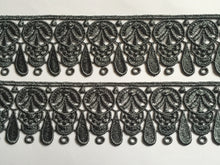 Load image into Gallery viewer, 1 yard GREY Lace Trims 49mm Wide Embroidered Guipure Trimmings Cardmaking Wedding Home Decor Sewing Craft Projects