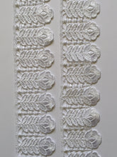 Load image into Gallery viewer, 1 yard WHITE #5 Lace Trims 50mm Wide Embroidered Guipure Trimmings Cardmaking Wedding Home Decor Sewing Craft Projects