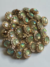 Load image into Gallery viewer, 10 Shine Gold Diamante Shank Buttons 13mm Wide Dresses Tops Coats Babies Blazers Shirt Sewing Art Craft
