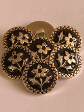 Load image into Gallery viewer, 1 Silver FLOWER Shank Buttons 22mm Wide Dresses Tops Coats Babies Blazers Shirt Sewing Craft