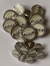 Load image into Gallery viewer, 5 CHAIN ACROSS IVORY CREAM WHITE Shank Buttons 12mm 22mm Wide Dresses Tops Coats Babies Blazers Shirt Sewing Craft Different Colours